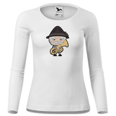 Da Oid Sinzer Musikinstrumente Longsleeve Fitted Damen Weiss Neumuehle Front